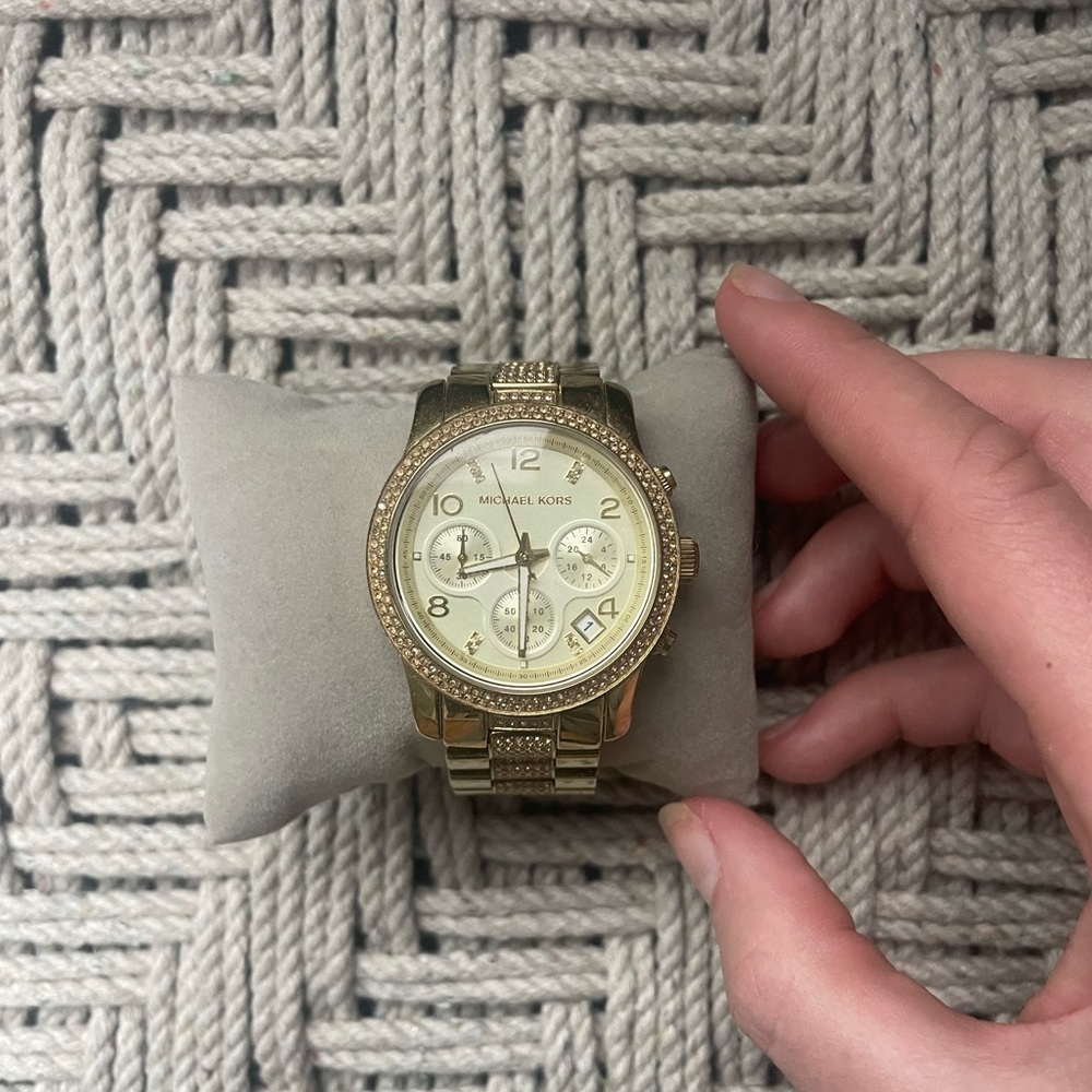 Michael Kors Women’s Tibby Gold- Tone Stainless Steel Bracelet Watch